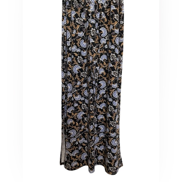 NWT Garnet Hill Linden Knit Dress Long Sleeve Tencel Floral Tie Waist Maxi Sz S - Picture 8 of 16